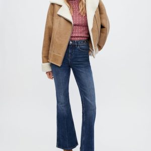 manteau peau lainée femme