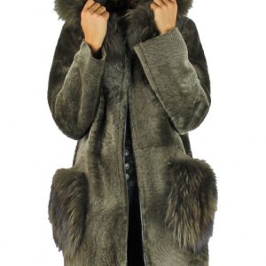 manteau peau lainée femme