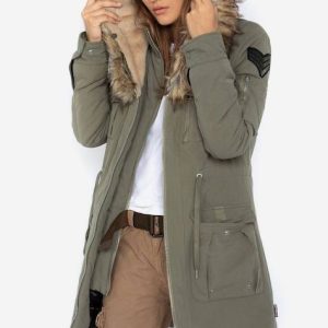 parka femme kaki