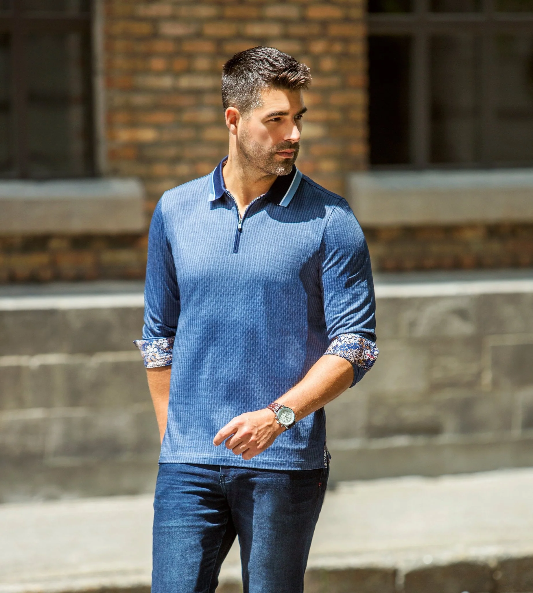 POLO MANCHES LONGUES | FEDERICO, Blue – Image 2