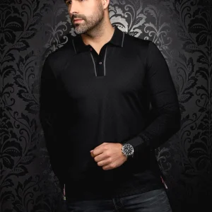 POLO MANCHES LONGUES | KANT, Black