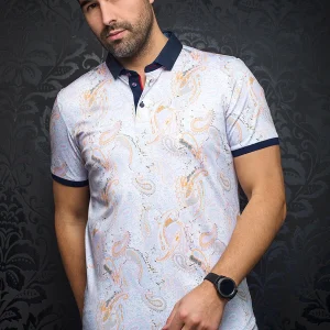 Polo - RIBERA, white orange