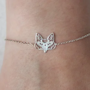 Bracelet tête de renard argent