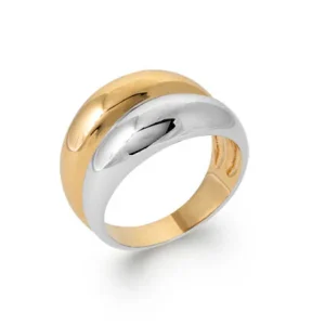 Bague bicolore argent plaqué or