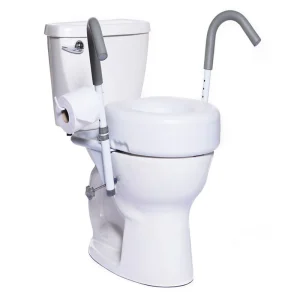 Support Pour Toilette Avec Poignées D'appui Ajustables Sans Pieds