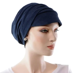 Bonnet Chimio Casquette Convertible En Turban Bleu Foncé