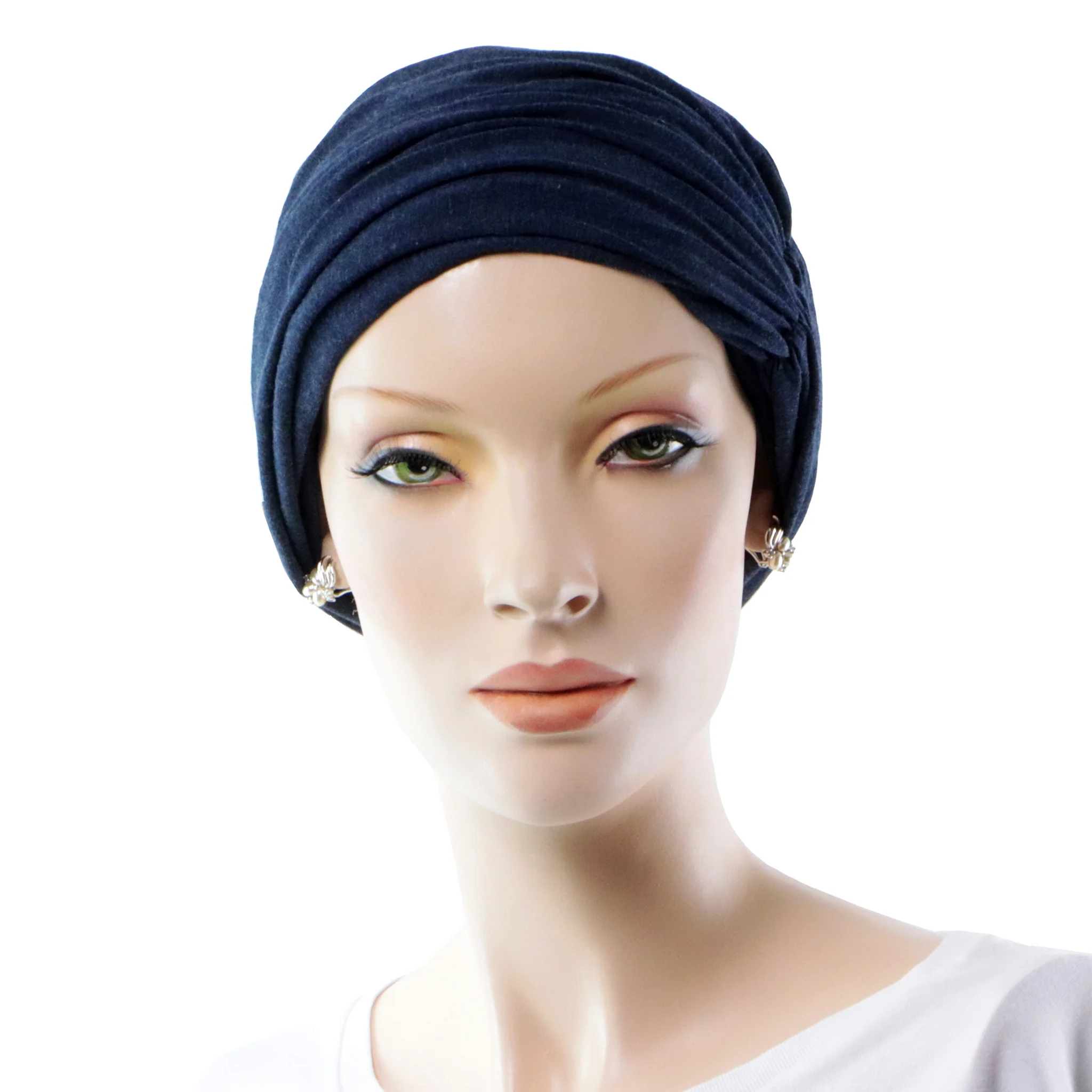 Bonnet Chimio Casquette Convertible En Turban Bleu Foncé – Image 8
