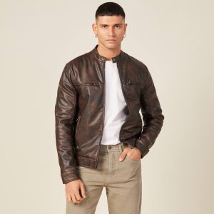 veste simili cuir homme